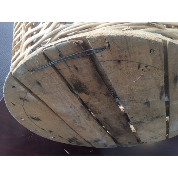 Vintage Carboy Demijohn Wine Wicker Basket Base With Straw Wicker Handles - Picture 8 of 8